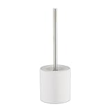 Relaxdays WC Garnitur Keramik, runder Klobürsten-Halter, wechselbarer...