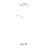 LeuchtenDirekt LED Stehlampe dimmbar | Deckenfluter mit flexibler Leselampe aus...