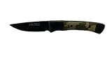 Linder BOLT 3,440A blackwashed, G10 camouflage, Klinge 7 cm, Fahrtenmesser