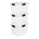 Iris Ohyama Luftdichte Kunststoff-Aufbewahrungsboxen mit Deckel, 20L, 3er-Set,...