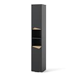 Vicco Badschrank Marelle, Anthrazit/Anthrazit, 30 x 180 cm mit Türen, und...