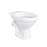 Belvit Stand WC - Keramik-Toilette mit Wandabgang waagerecht, Tiefspüler ohne...