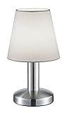 Trio Leuchten Tischleuchte Mats II 599700101, Metall Nickel matt, Stoffschirm...