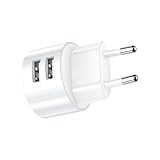 Leloco USB Steckdosenadapter - USB Netzteil Flach 2 Ports Mehrfach Ladegerät,...