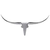 FineBuy Deko Geweih Bull M FB37875 Silber 100 cm Aluminium Design Hörner,...