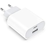 USB C Ladegerät, 20W 2Port USBC Netzteil Adapter Mehrfach für iPhone 16/16...