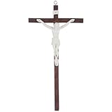 Alipis Religiöses Katholisches Kruzifix-Kreuz Aus Holz Zum Aufhängen An Der...