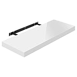 WOLTU Wandregal Volato Wandboard freischwebend hochglänzend weiß Schweberegal...