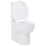 vidaXL Stand Toilette Ecke Bodenstehend Keramik Soft Close Sitz Spülkasten WC