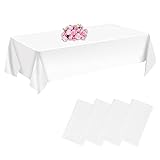 CHEPULA Einweg Tischdecke Weiß, [4 Stück] Wasserdicht Geburtstag Tischdecken,...