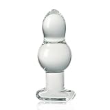 Roluck Glas Analplug,Crystal Butt Plug mit 2 Kugeln Glasdildo Plug Anal Trainer...