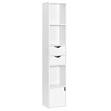 WOLTU Bücherregal Bücherschrank, Standregal mit Schubladen, Regal mit Tür,...
