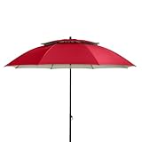 Doppler derby Windprofi 200cm in Rot I Sonnenschirm für Strand sowie Balkon &...