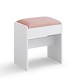 VASAGLE Hocker Schminktisch, Sitzhocker gepolstert, Makeup-Hocker aus Samt, mit...