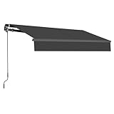 HOMEDEMO Gelenkarmmarkise Markise mit Handkurbel, 250x200cm, Anthrazit,...