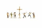 NOCH® Bergwanderer mit Gipfelkreuz, handkoloriertes Figuren-Set, 1:87 für die...