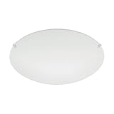 EGLO Deckenlampe Mars, runde Wandleuchte innen, Deckenleuchte aus weiß...