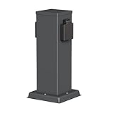 ledscom.de Garten Steckdosensäule POLLY für außen, IP44, 2-fach, Edelstahl,...