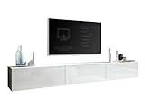 Modern Wohnwand Full Hochglanz TV Board hängend 270 cm Lowboard Hängeschrank...