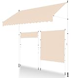 UNIONLINE Klemmmarkise 200cm Breit, Markise für Balkon ohne Bohren,...