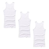 Unterhemd Herren 3 Pack Tank Top Baumwolle Männer Weiss