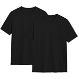 2er Pack Herren T-Shirt Einfarbig Rundhals Normale Passform 100% Bio Baumwolle...