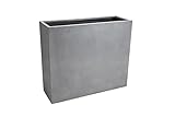 VIVANNO Pflanzkübel Raumteiler Sichtschutz Fiberglas ELEMENTO Beton-Design Grau...