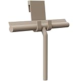 HEIMR Silikon Duschabzieher mit Halterung ohne Bohren (Taupe, 28 cm Lippe) -...