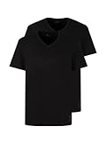 TOM TAILOR Herren T-Shirt mit V-Ausschnitt im Doppelpack, 29999 - Black, XXL
