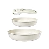 GiPP Keramik Pfannenset mit Abnehmbarer Griff, 3-Teilig Pfannen set mit Antihaft...