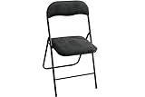 Kynast Garden Metall Klappstuhl mit Samtbezug schwarz gepolstert Beistellstuhl...