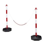 Relaxdays Kettenpfosten H x B x T: ca. 82 x 56 x 28 cm 2x Absperrpfosten aus...