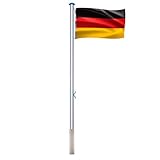 YUENFONG 6,5 m Aluminium Fahnenmast inkl. Deutschland Fahne, 5 Verschiedene...