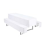 Wagner Textil 3tlg Hussen-Set Blickdicht für Bierzeltgarnitur Weiß - Bierbank...