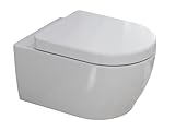 SSWW | Spülrandlose Toilette mit Softclose Toilettendeckel, Hänge-WC aus...