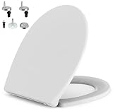 Surfou WC Sitz Mit Absenkautomatik, Toilettendeckel Weiß Oval Toilettenbrille...