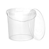Eimer mit Deckel 10l Transparent Rund | Kunststoff Eimer Lebensmittelecht,...
