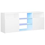 vidaXL TV Schrank mit LED-Leuchten Lowboard Sideboard Fernsehschrank...