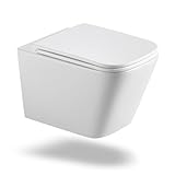 Hänge WC mit WC Sitz mit Absenkautomatik aus Keramik - Toilette mit...