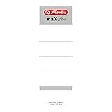 Herlitz 5966106 Rückenschild 60 x 190 mm für 8 cm-Ordner, selbstklebend, 10...