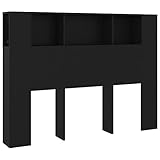 vidaXL Bett Kopfteil mit Ablagen und Regal - Wand-Kopfteil Bücherregal...