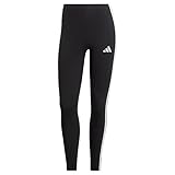adidas Damen Essentials 3-Stripes Cotton Leggings, Black/White, M