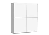 Forte WINNER Schrank 170, Kleiderschrank modern, weißer Schwebetürenschrank...