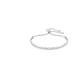 Swarovski Matrix Tennis Armband, Gemischte Rundschliffe, Weiß, Rhodiniert
