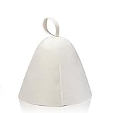 Saunahut Saunamütze Weiß Filzkappe Badekappe Duschhaube Zubehör für Damen...