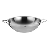 Silit Wok 32 cm, Wokpfanne Induktion, Edelstahl unbeschichtet, Wok Edelstahl,...