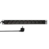 LogiLink Professional PDU9C03 Hochwertige 19' Steckdosenleiste 9-Fach CEE7/3...