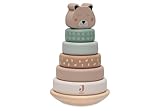 Jollein Holz-Stapelturm mit Ringen - Jungle Jambo - 5 Stapelringe - Ab 1 Jahr -...