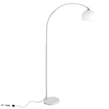 CCLIFE LED E27 Bogenlampe höhenverstellbar Marmorfuß weiß orange Stehlampe...