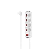 Hama Steckdosenleiste, 4-Fach, Schalter, Wandmontage, 1,4m (Steckdosenleiste mit...
